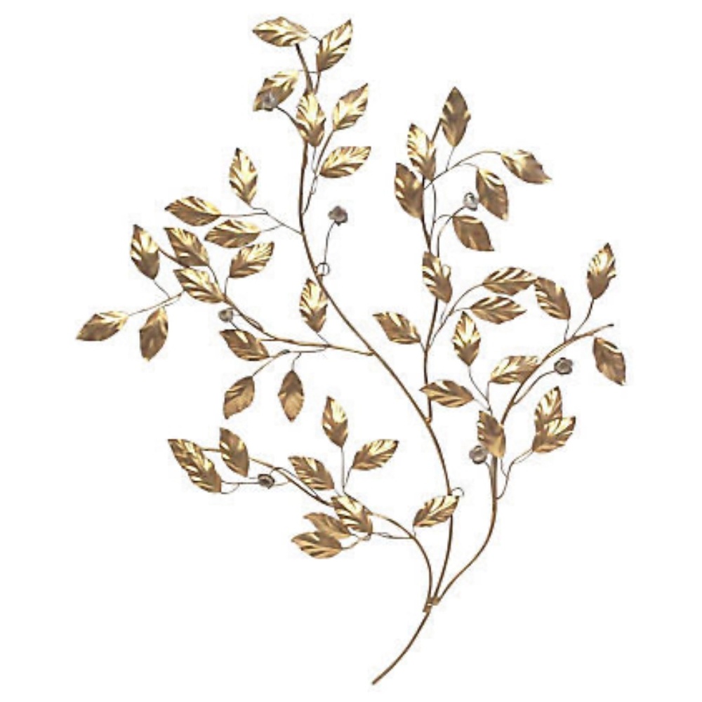 Italian Gilt Tole  Wall Hanging 42 x 30 Branch Leaf Sculpture